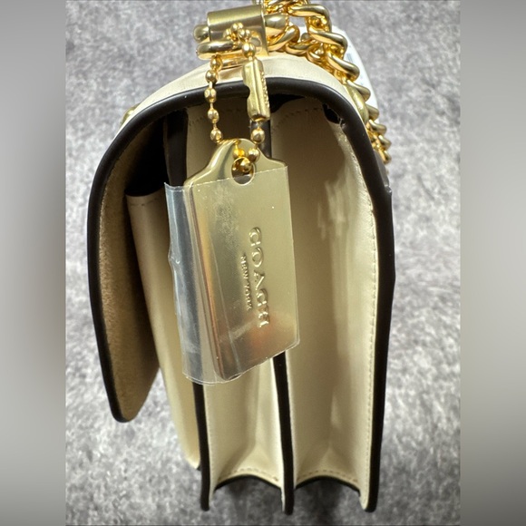 Coach Klare Crossbody Bag With Heart Rivets CDB01 Gold/chalk New - Picture 7 of 9